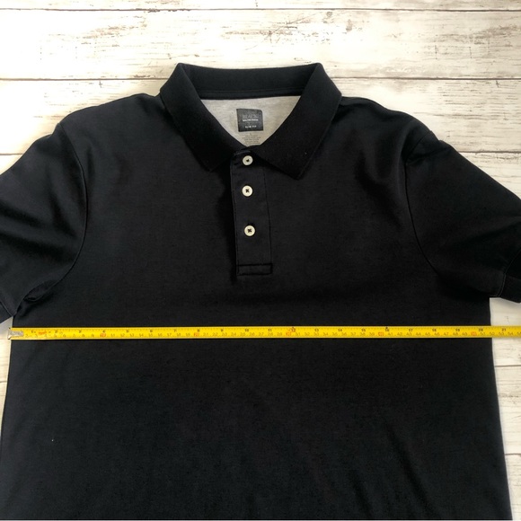 BLACK Saks Fifth Avenue Slim Fit Men’s Black Polo Size L - Picture 10 of 10